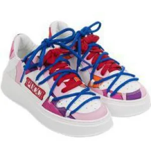 Girls Colour Block Double Lace Trainers