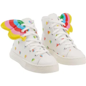 Girls White Wings Hi Top Trainers