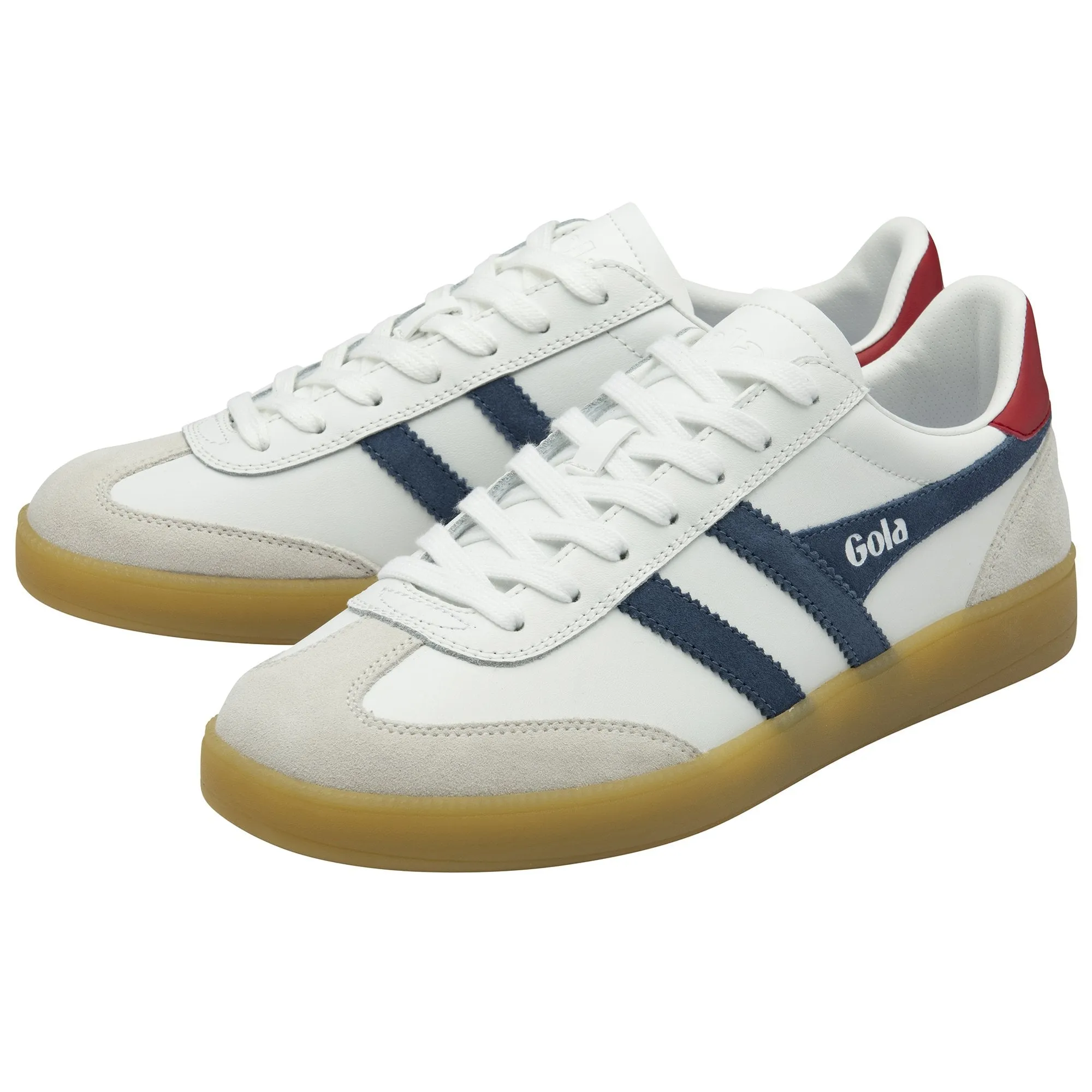 Gola Mens Trainer Viper Leather White/Moonlight/Deep Red/Gum