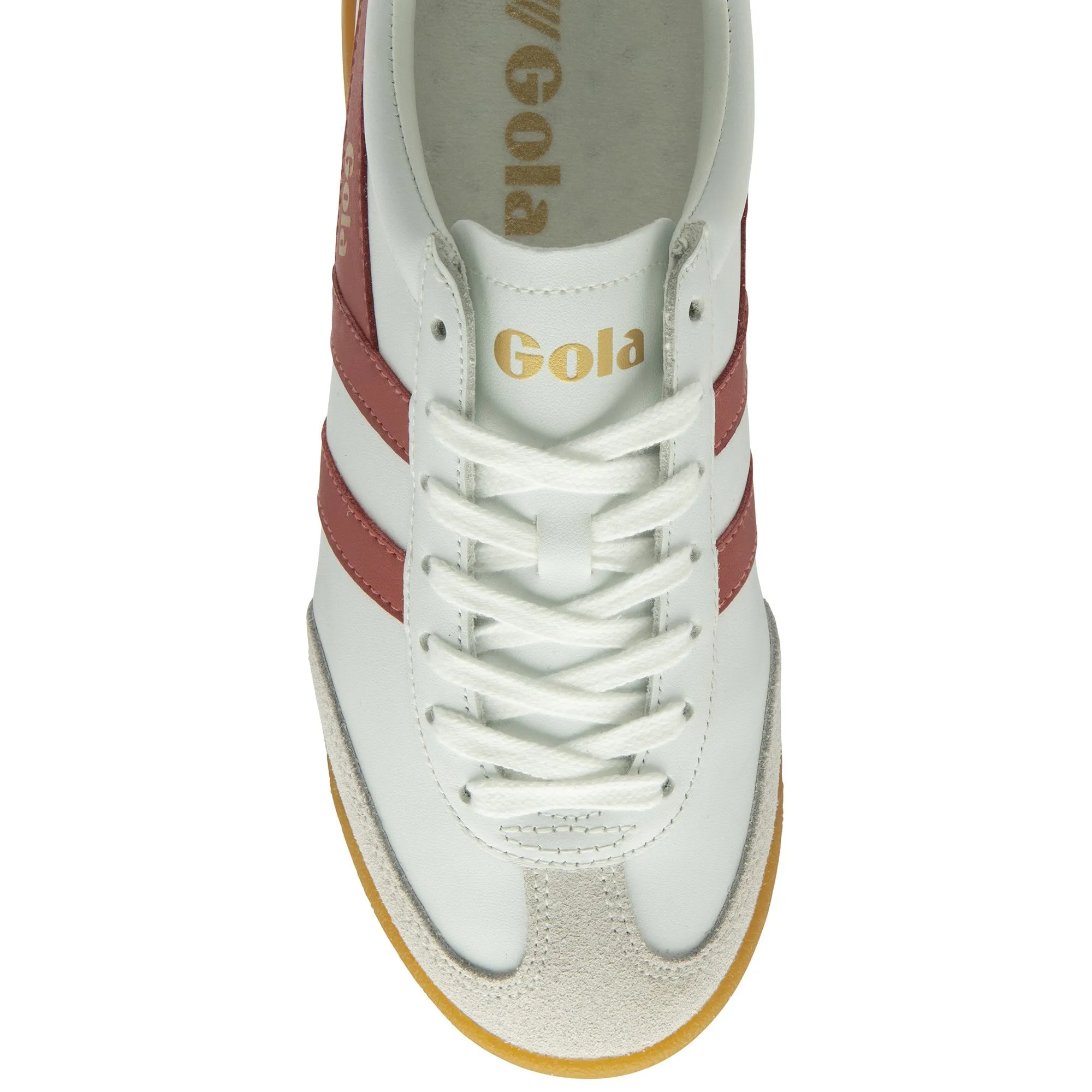 Gola Torpedo Ladies White/Clay/Pearl Pink Leather Lace Up Trainers