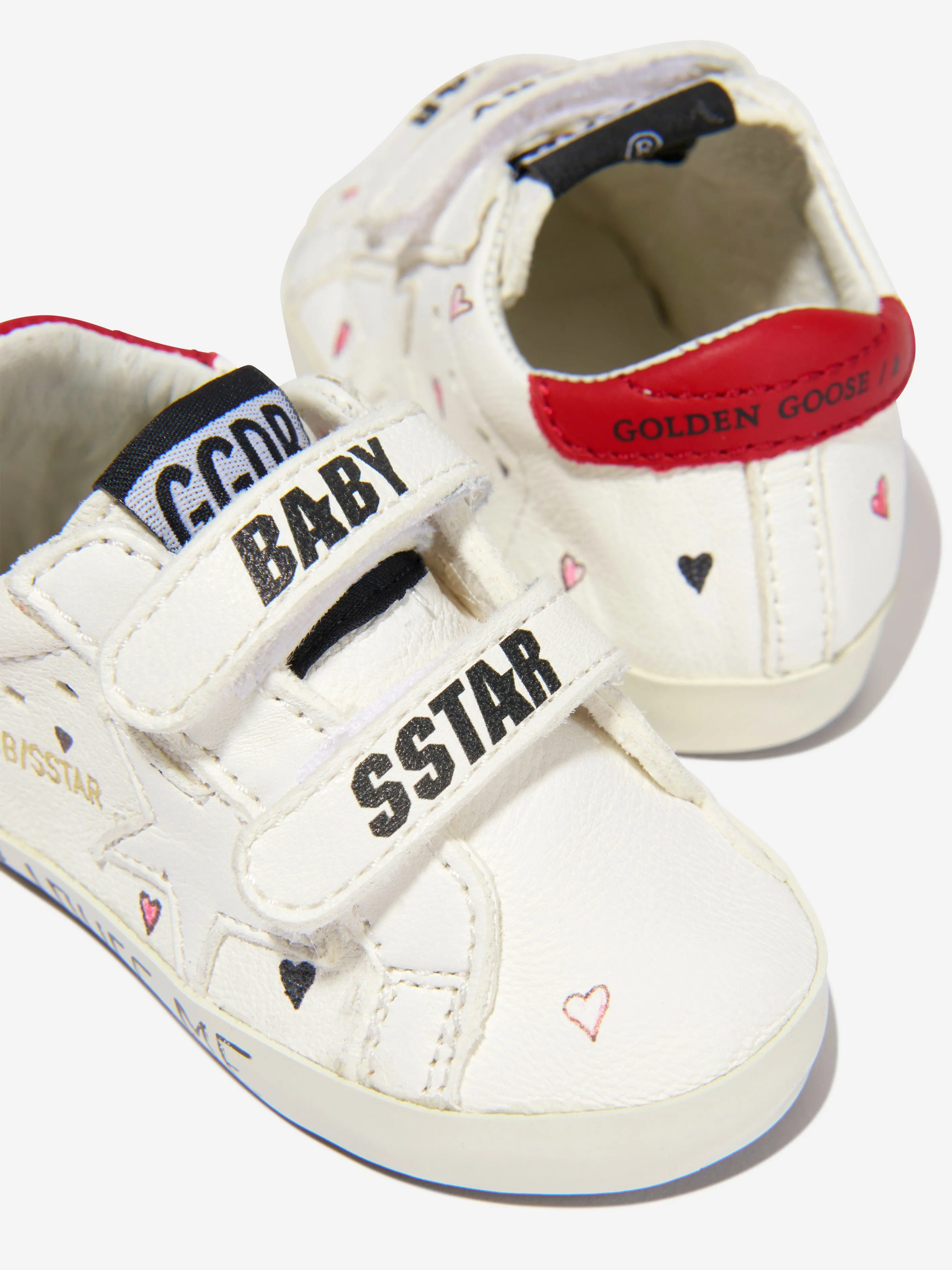 Golden Goose Baby Girls Leather Hearts And Star Trainers