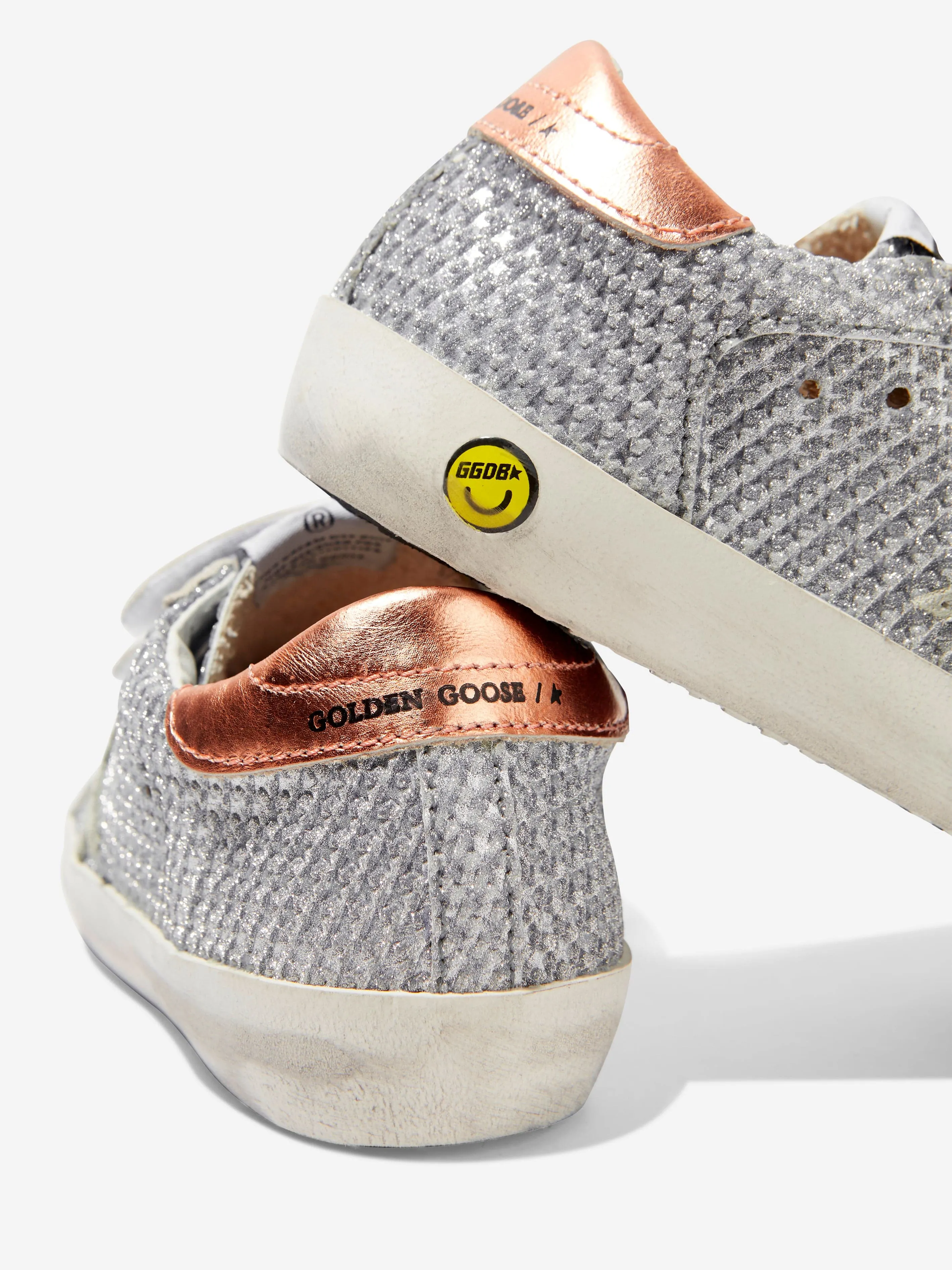 Golden Goose Kids Old School Glitter And Suede Star Trainers