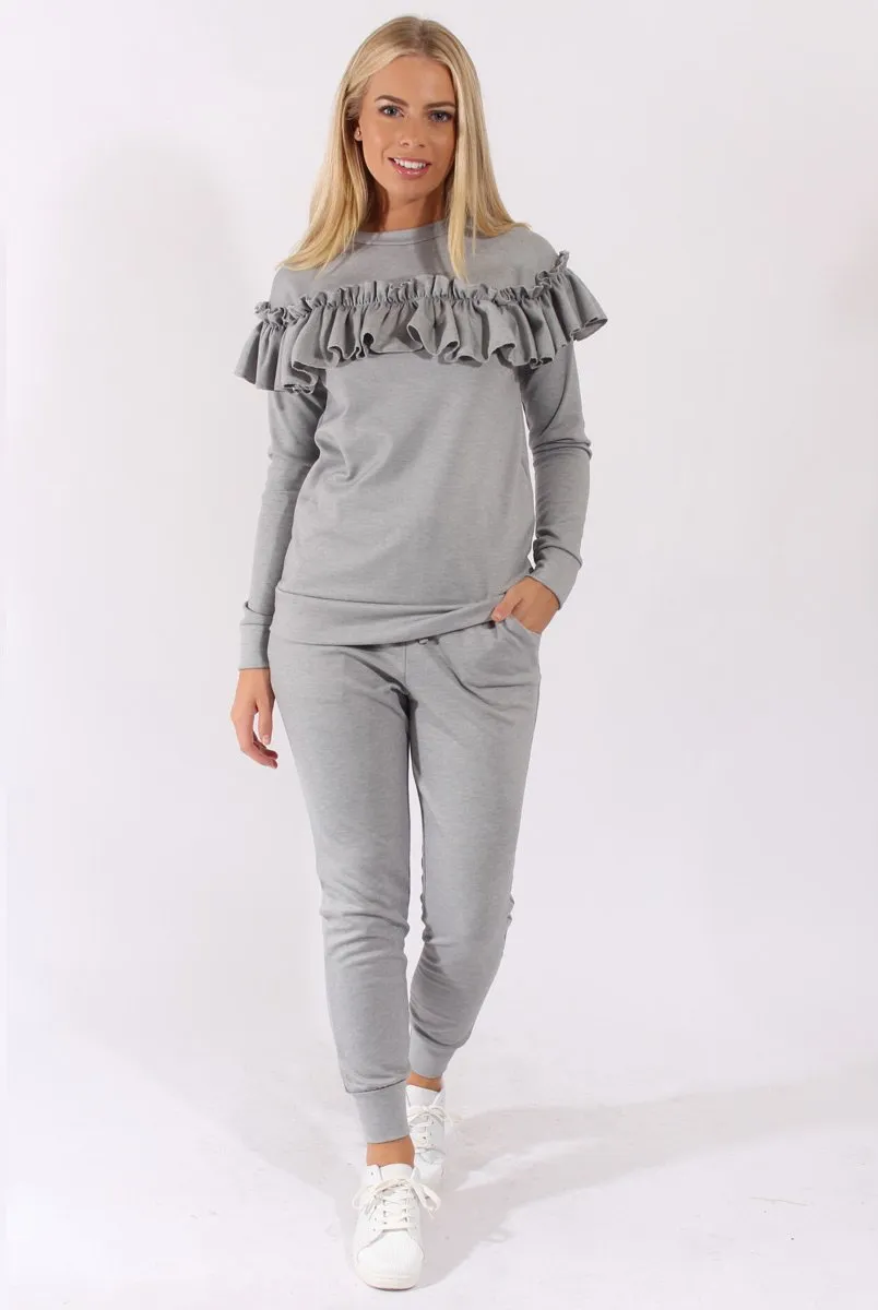 Grey Frill Layer Tracksuit - Tawney