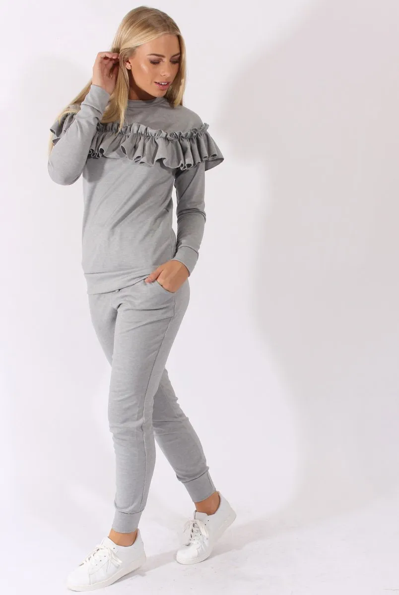 Grey Frill Layer Tracksuit - Tawney