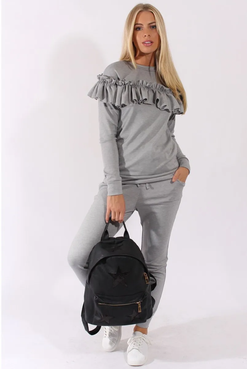 Grey Frill Layer Tracksuit - Tawney