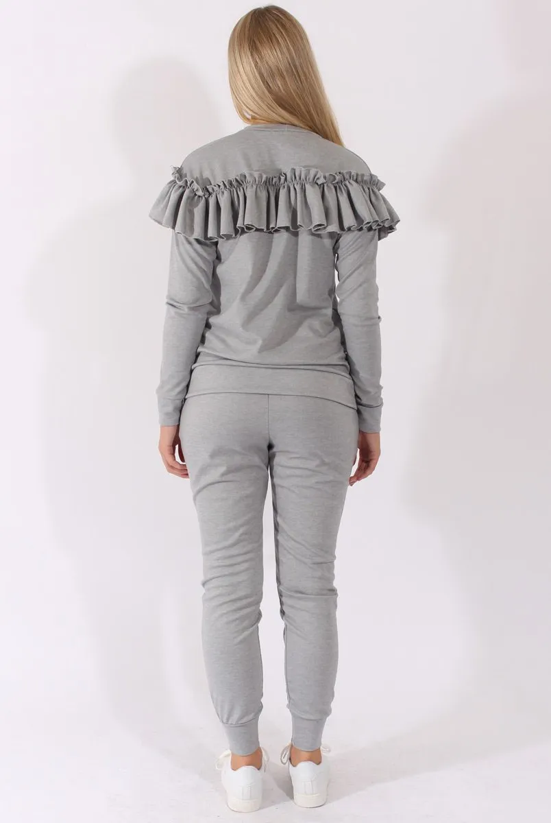 Grey Frill Layer Tracksuit - Tawney