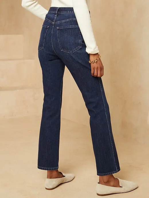 High-Rise Boot Cropped Jean in Medium Wash