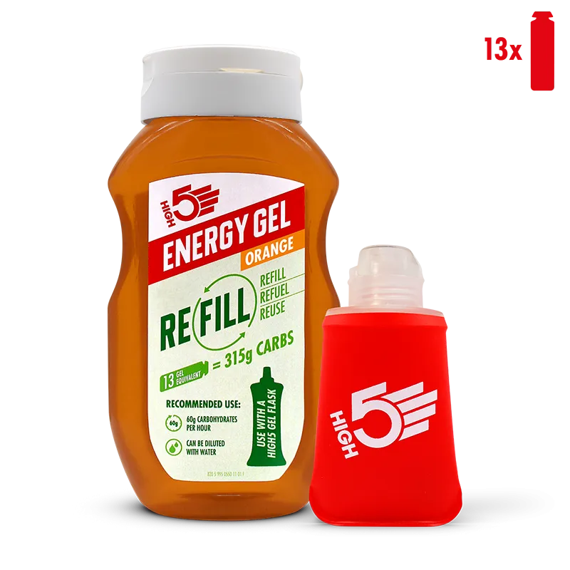 HIGH5 Gel Refill Bundle - 150ml Flask - Orange