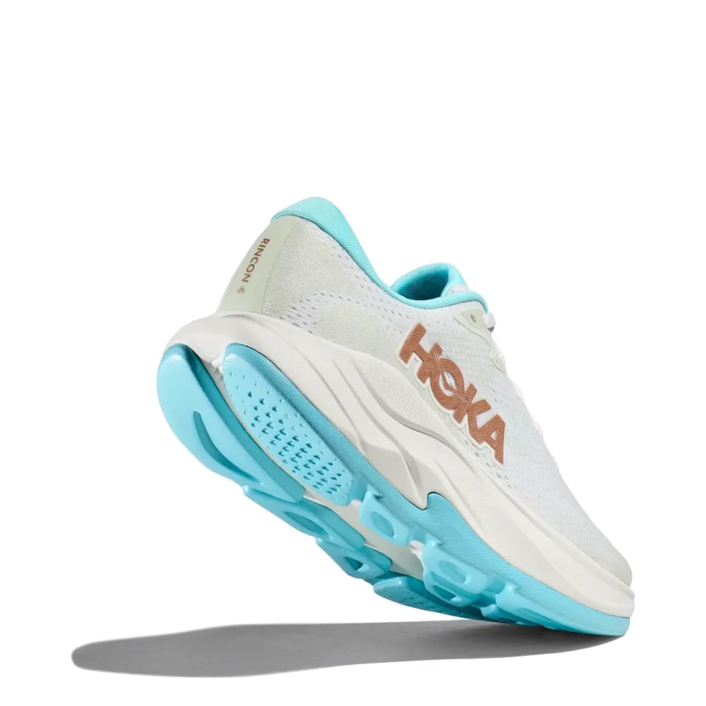 Hoka Women's Rincon 4 Sneaker in Frost/Rose Gold