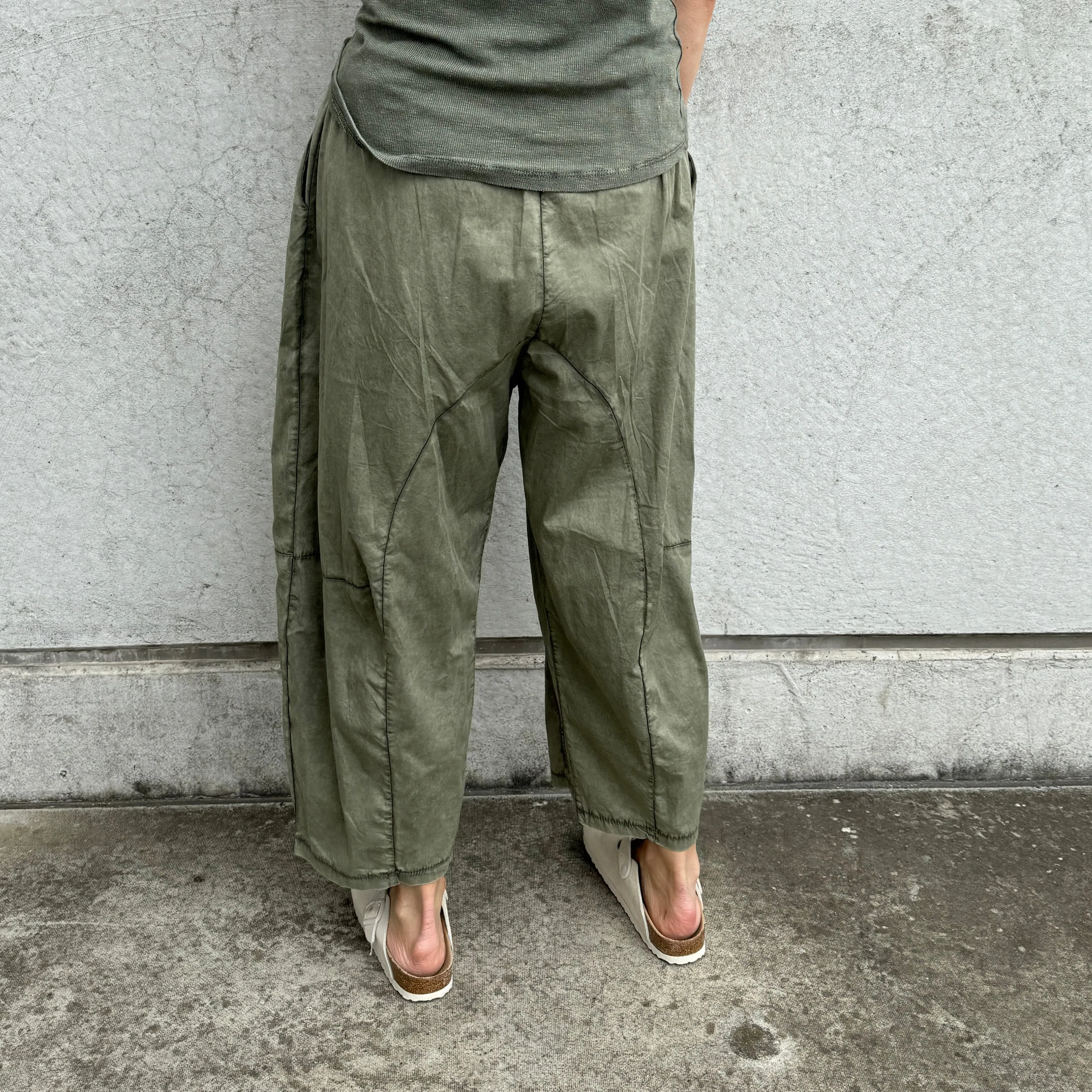 IBIZA TOWN parachute pants WASHED KHAKI *NEW*