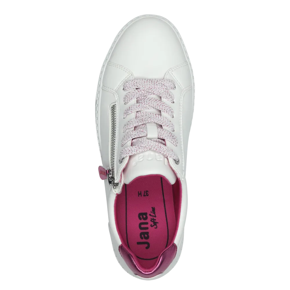 Jana Womens Trainer 8-23767 White/Fuxia