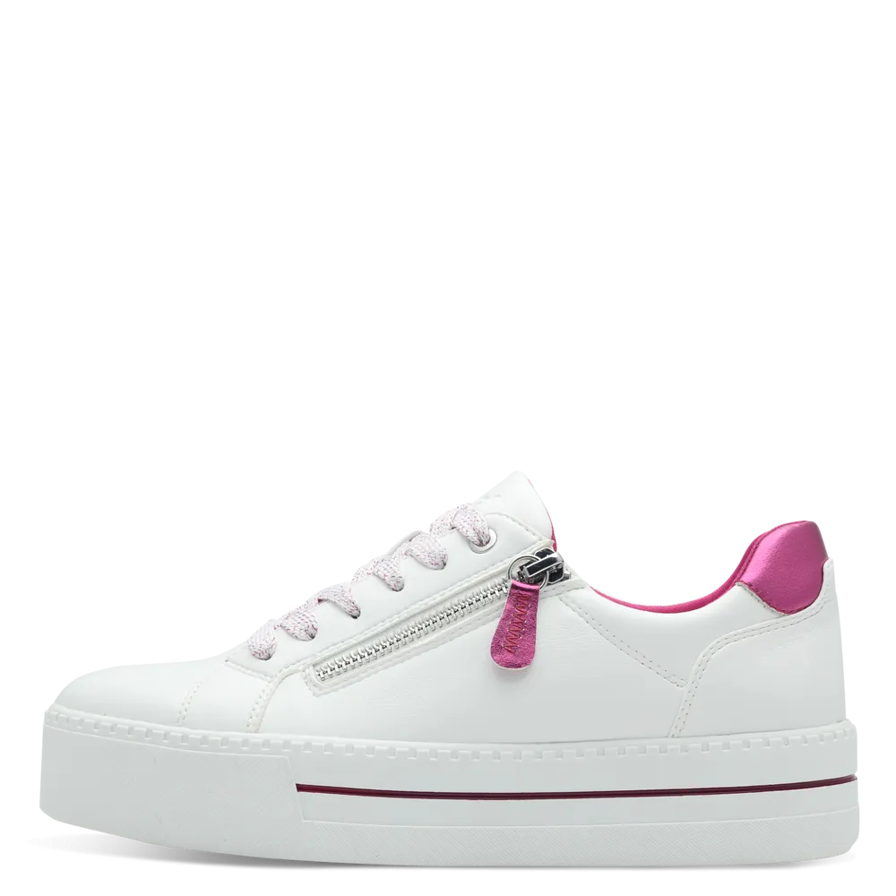 Jana Womens Trainer 8-23767 White/Fuxia