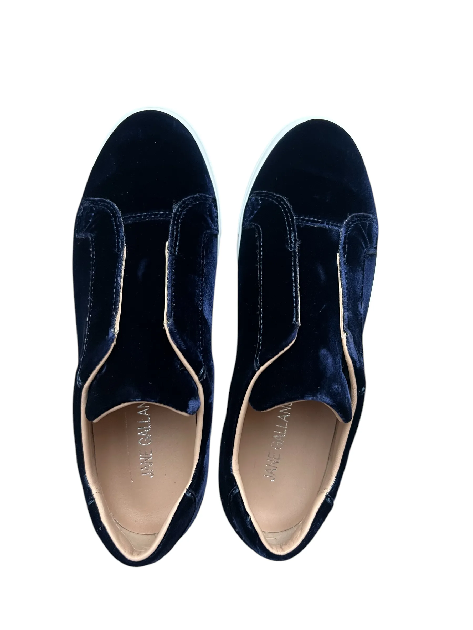 Jane Galland Navy Blue Velvet Platform Trainers