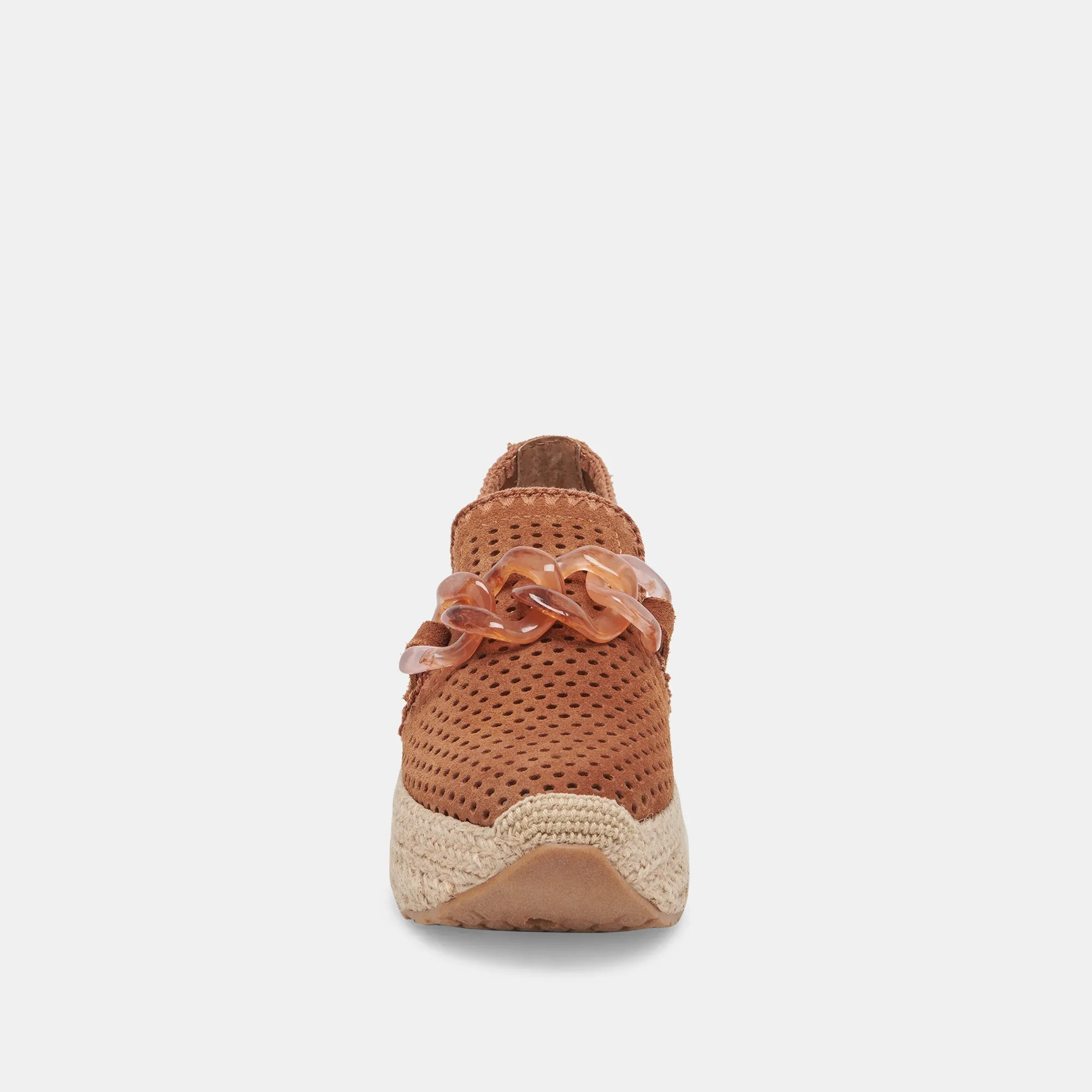 JHENEE ESPADRILLE SNEAKERS PECAN PERFORATED SUEDE - re:vita