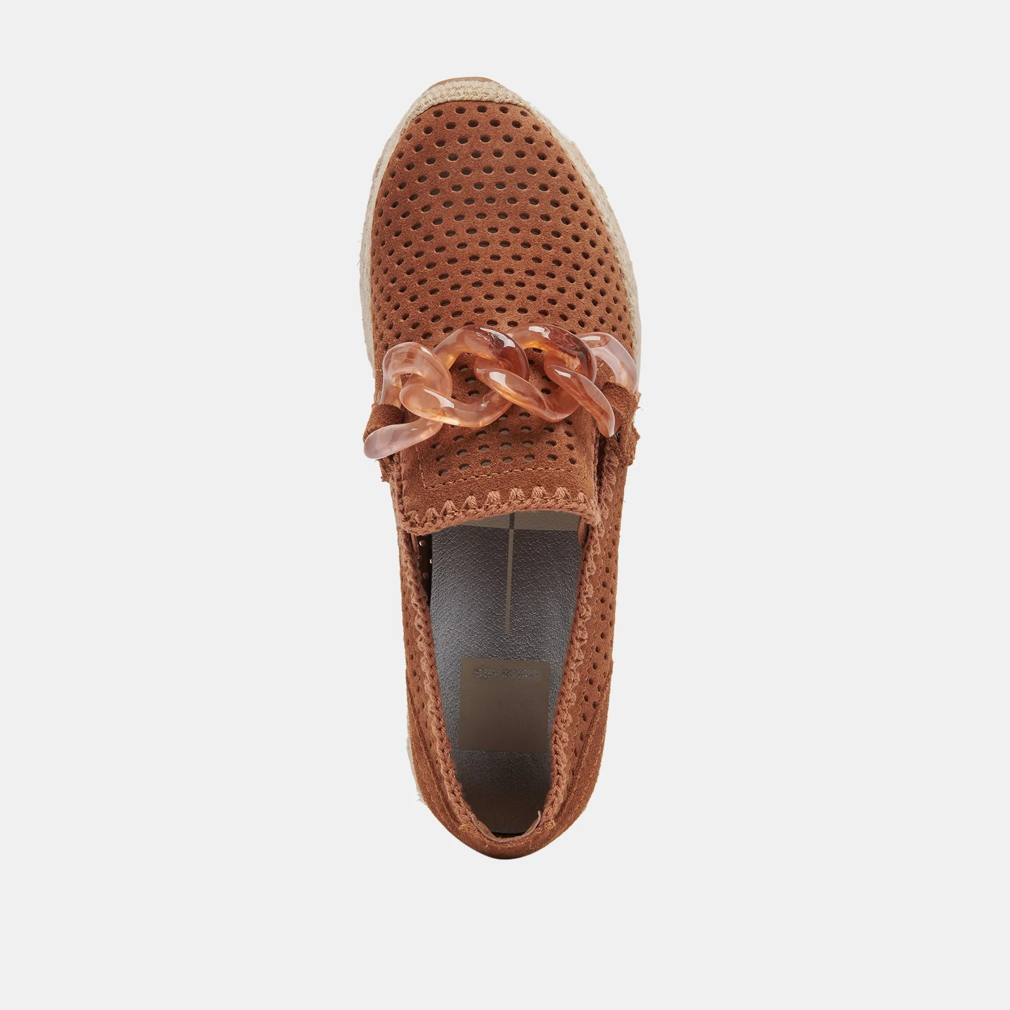 JHENEE ESPADRILLE SNEAKERS PECAN PERFORATED SUEDE - re:vita