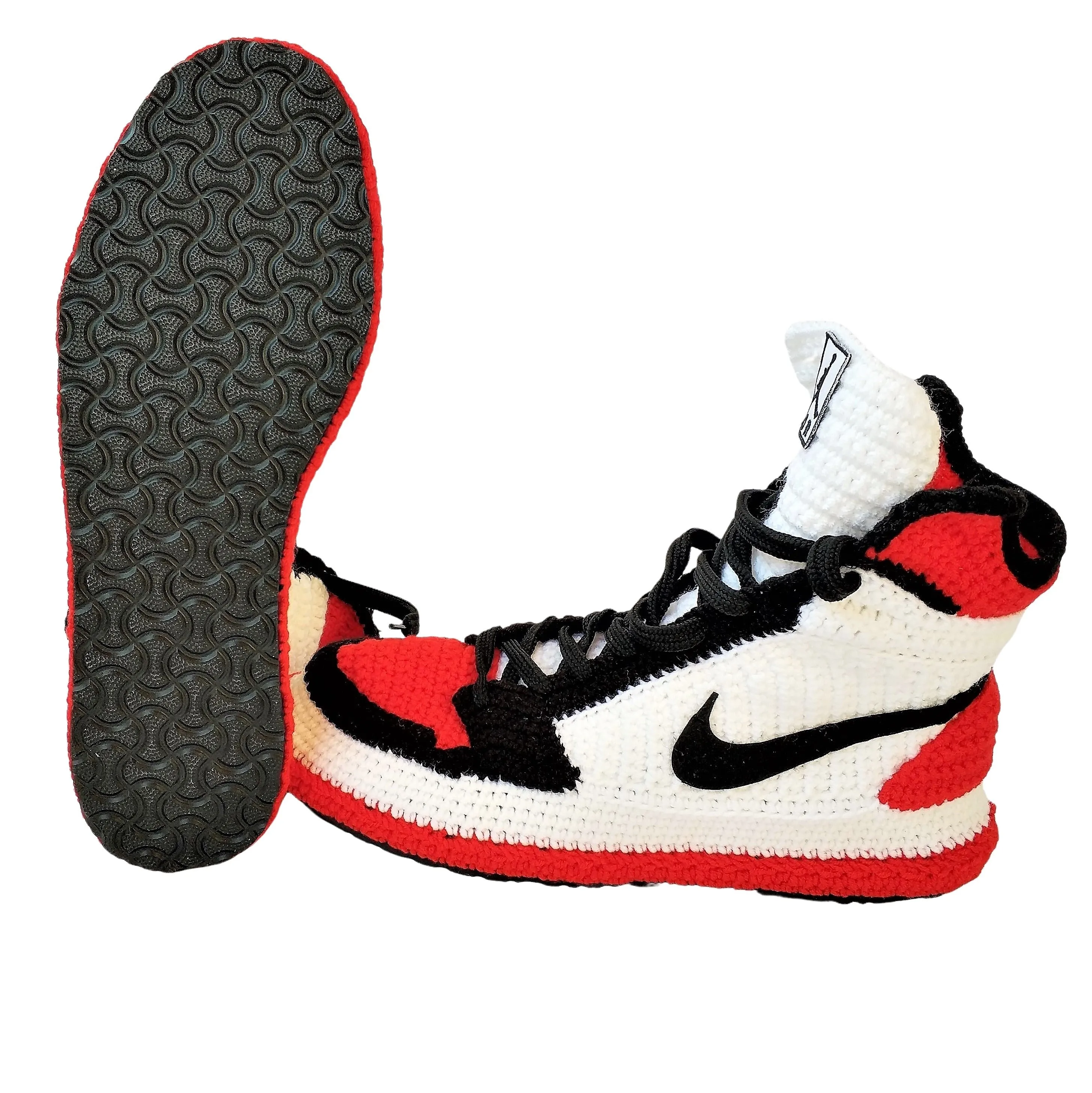 Jordan Bred Toe Retro Sneaker Slippers Plush Jumpman Shoes