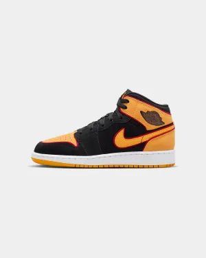 Jordan Kids' Air Jordan 1 Mid SE (GS) "Black Vivid Orange" Black/Vivid Orange