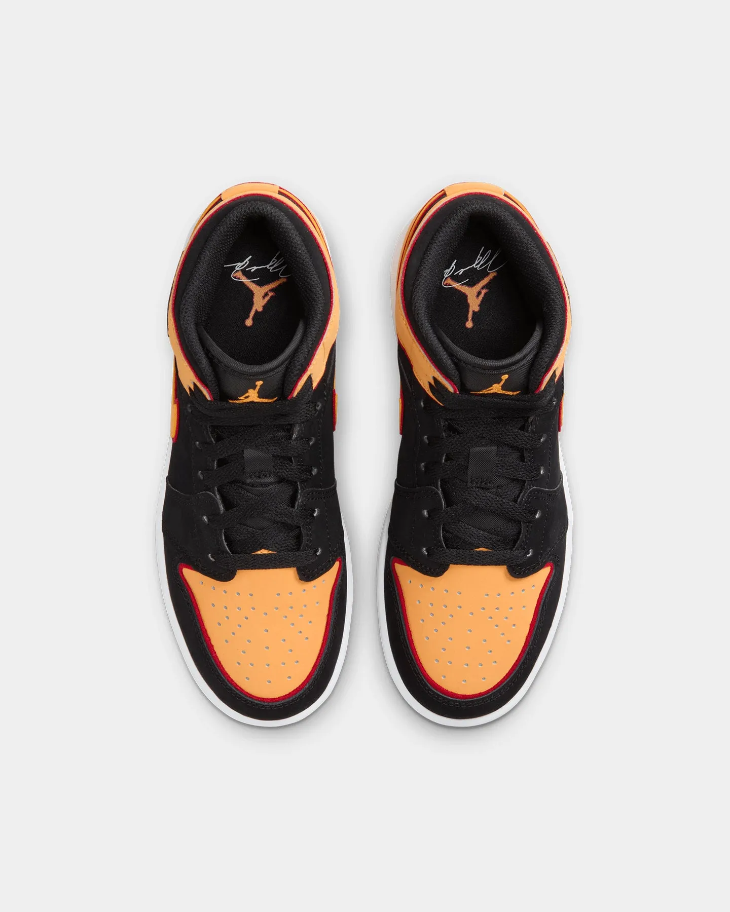 Jordan Kids' Air Jordan 1 Mid SE (GS) "Black Vivid Orange" Black/Vivid Orange