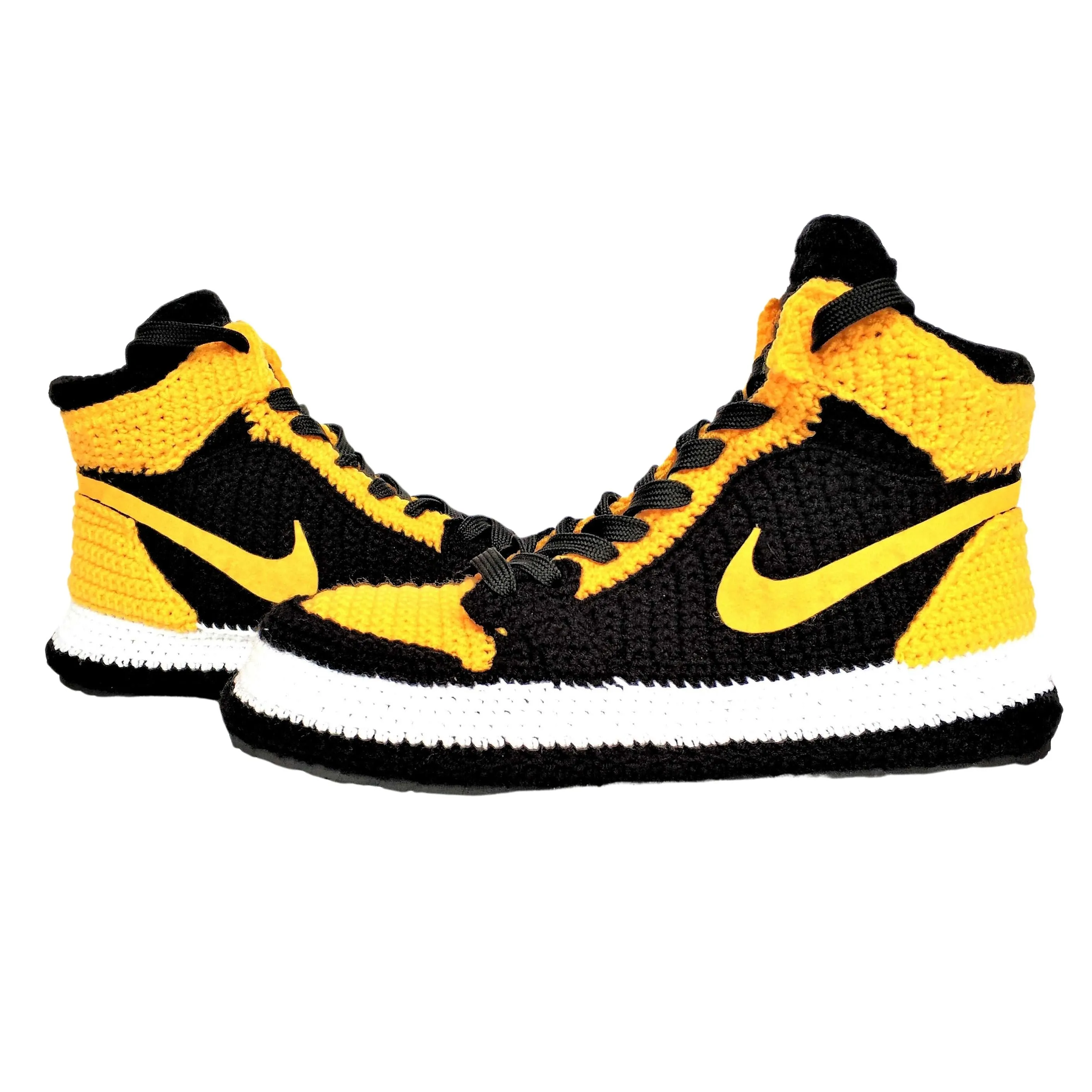 Jordan Yellow Banned Goods Sneakers Slippers Plush - Custom Basketball Handmade Shoes - Byseay