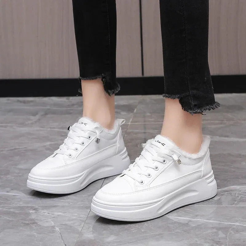 Joskaa 2024 New White Sneakers Women Platform