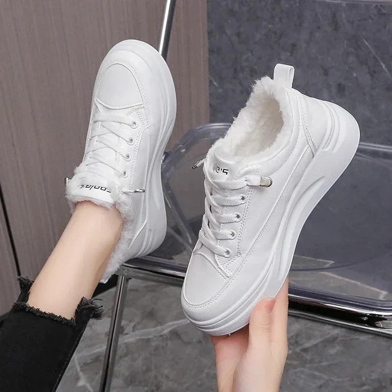 Joskaa 2024 New White Sneakers Women Platform