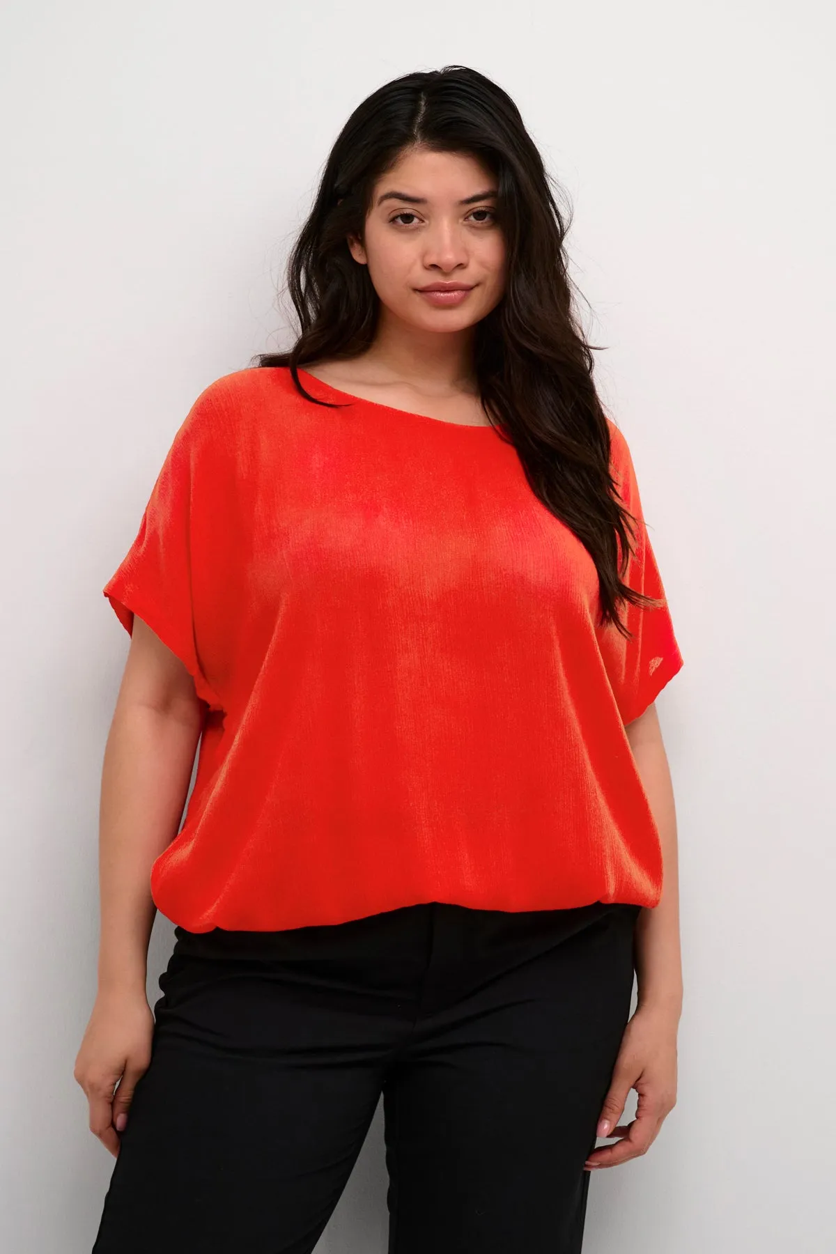 Kaffe Curve Stanley Blouse in Red