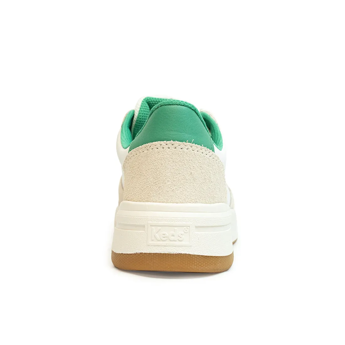 Keds Womens' The Court Leather Sneaker White/Green (WH68224)