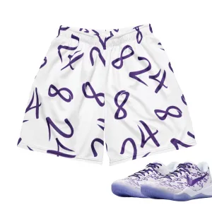 Kobe Protro 8 "Court Purple" 8 24 Mesh Basketball Shorts