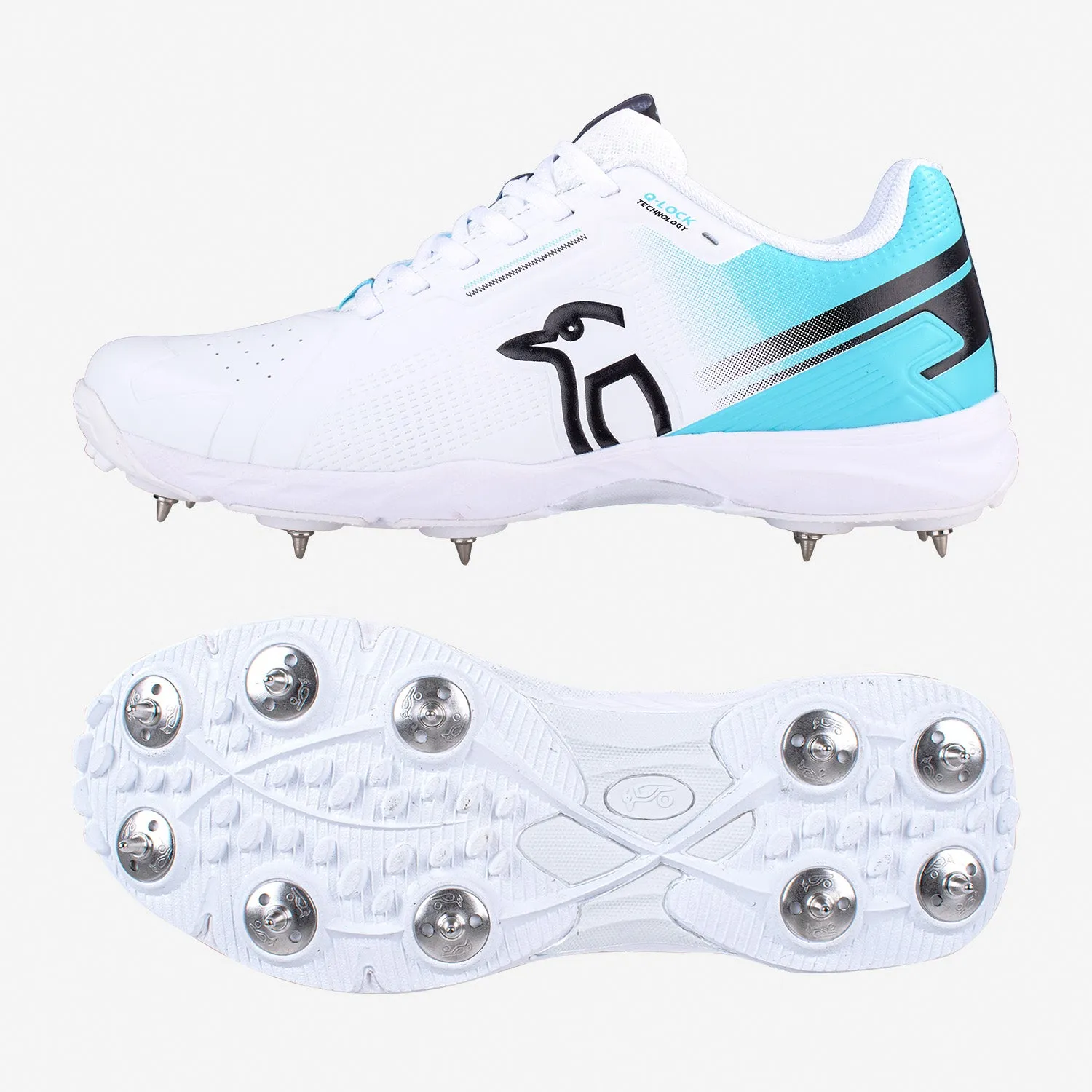 KOOKABURRA KC 3.0 SPIKE CRICKET SHOE WHITE/AQUA