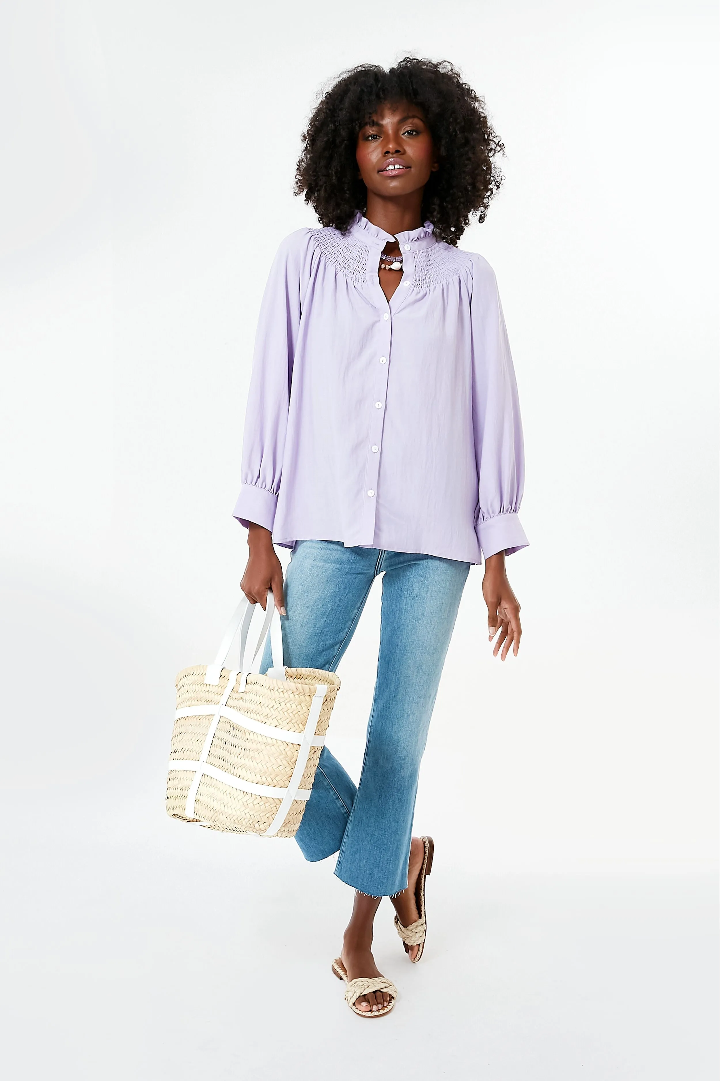 Lavender Emory Smocked Blouse