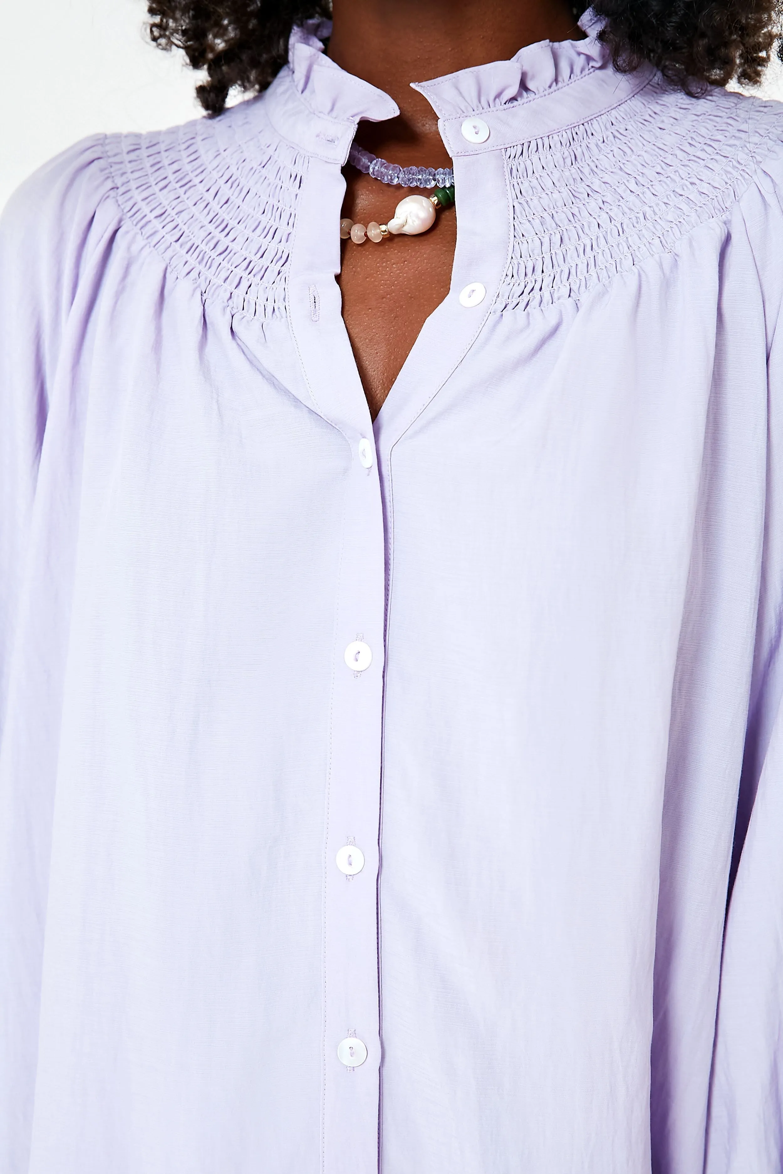 Lavender Emory Smocked Blouse