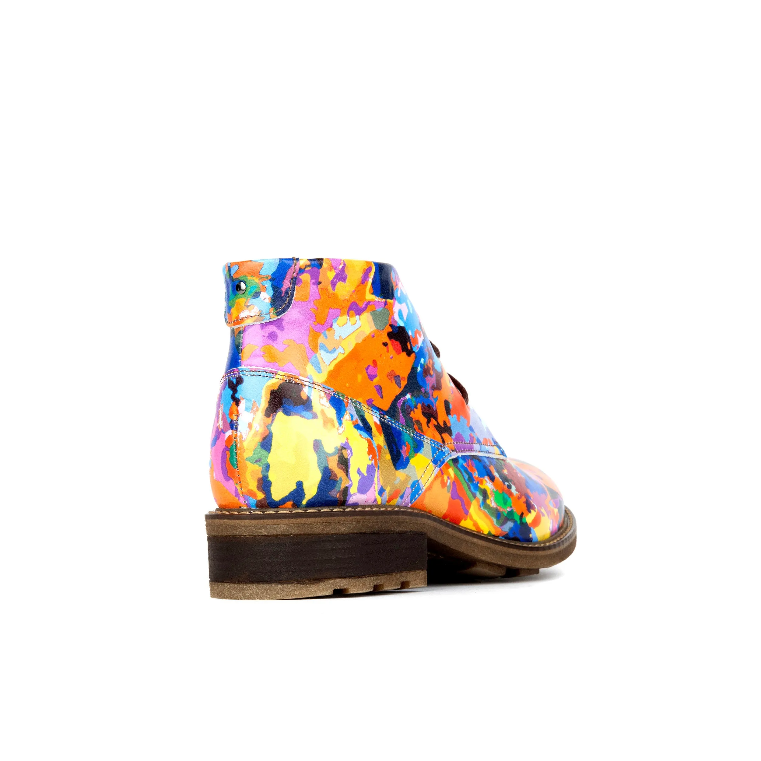 Laviva - Summer Multi - Women's round toe wide fitted colourful leather ankle boot