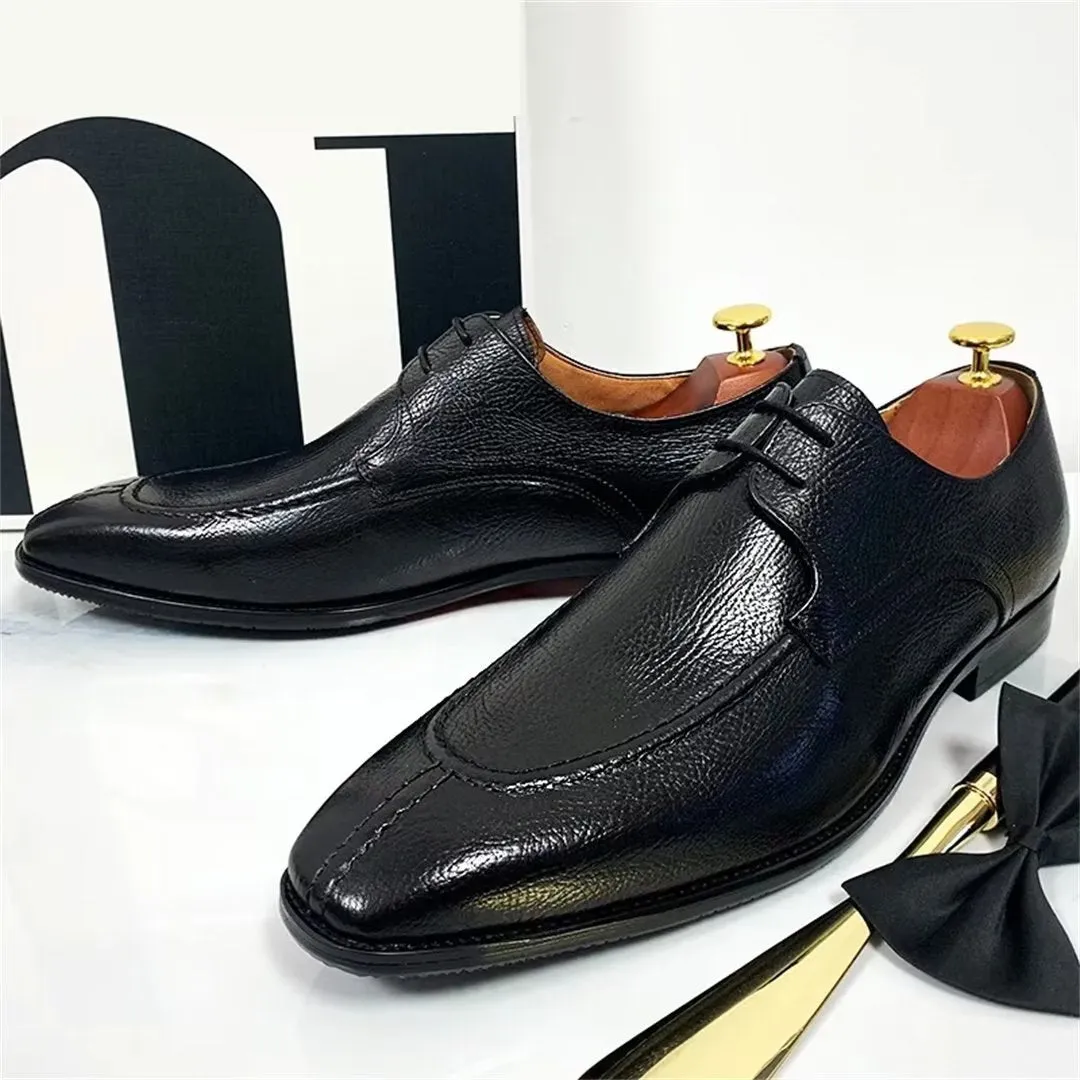 LeatherLuxe Genuine Square-Toe Stylish Dress Shoes