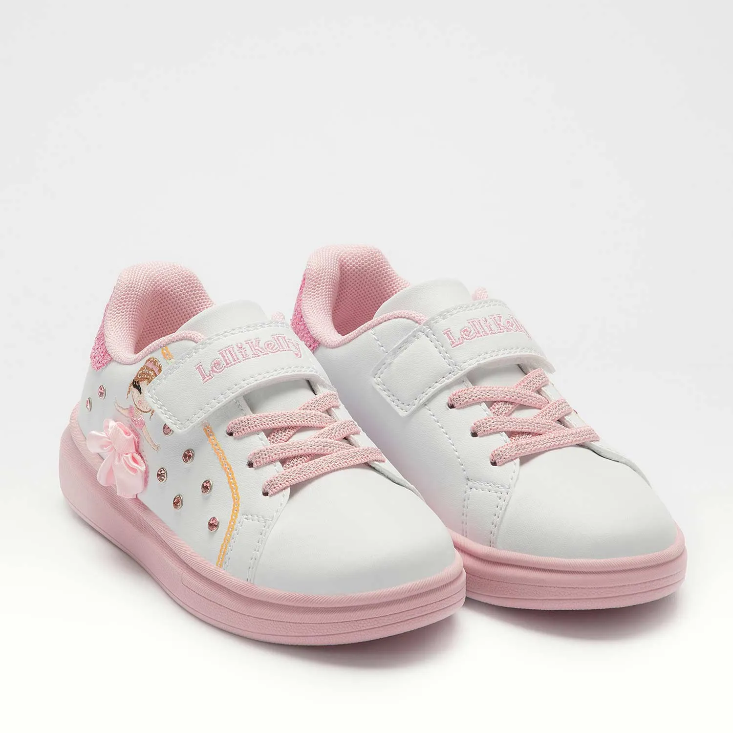 Lelli Kelly Mille Stelle Girls White-Pink Ballerina Trainer