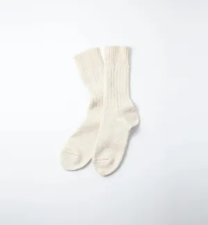 Low Gauge Slub Crew Socks (Ecru)