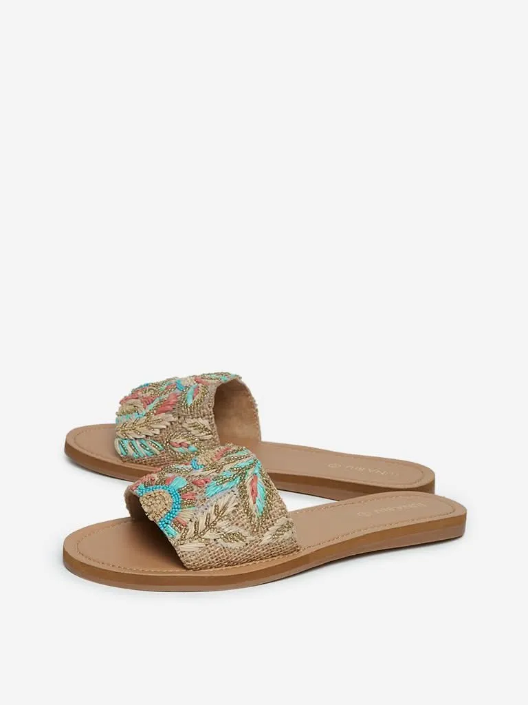 LUNA BLU Multicolour Floral Slides