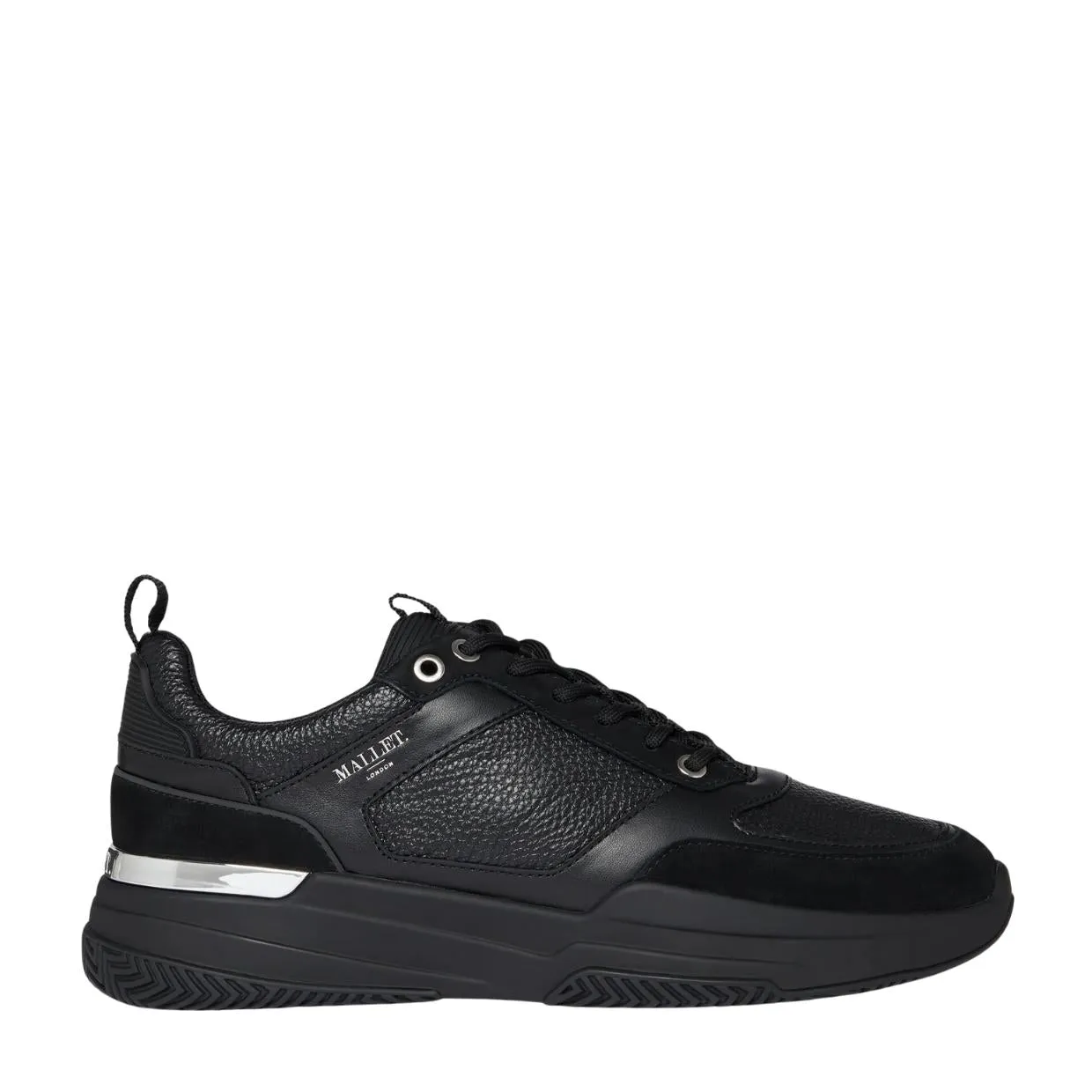 Mallet Radnor Triple Black Silver Trainers