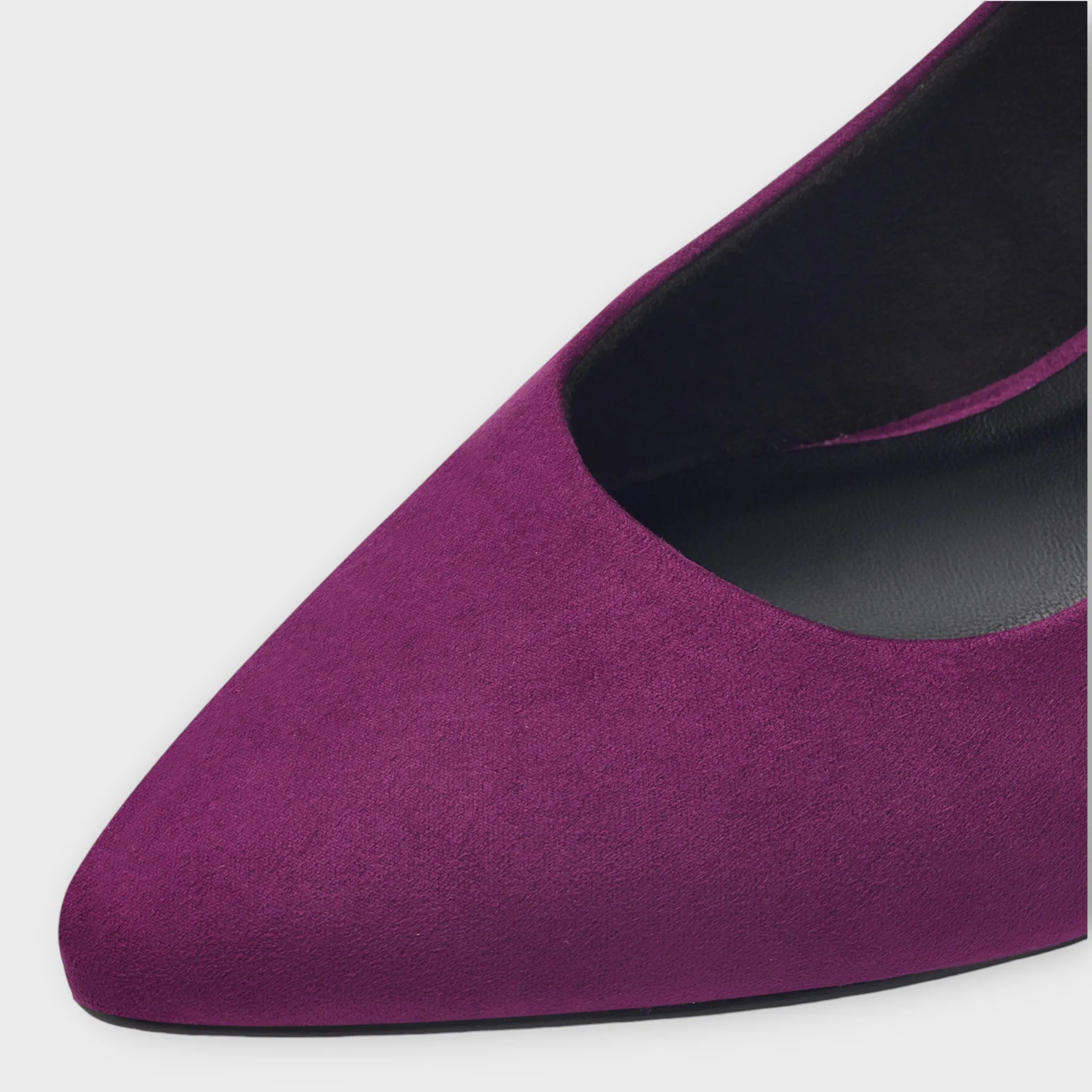 Marco Tozzi Purple Faux Suede Heels with Pointed Toe