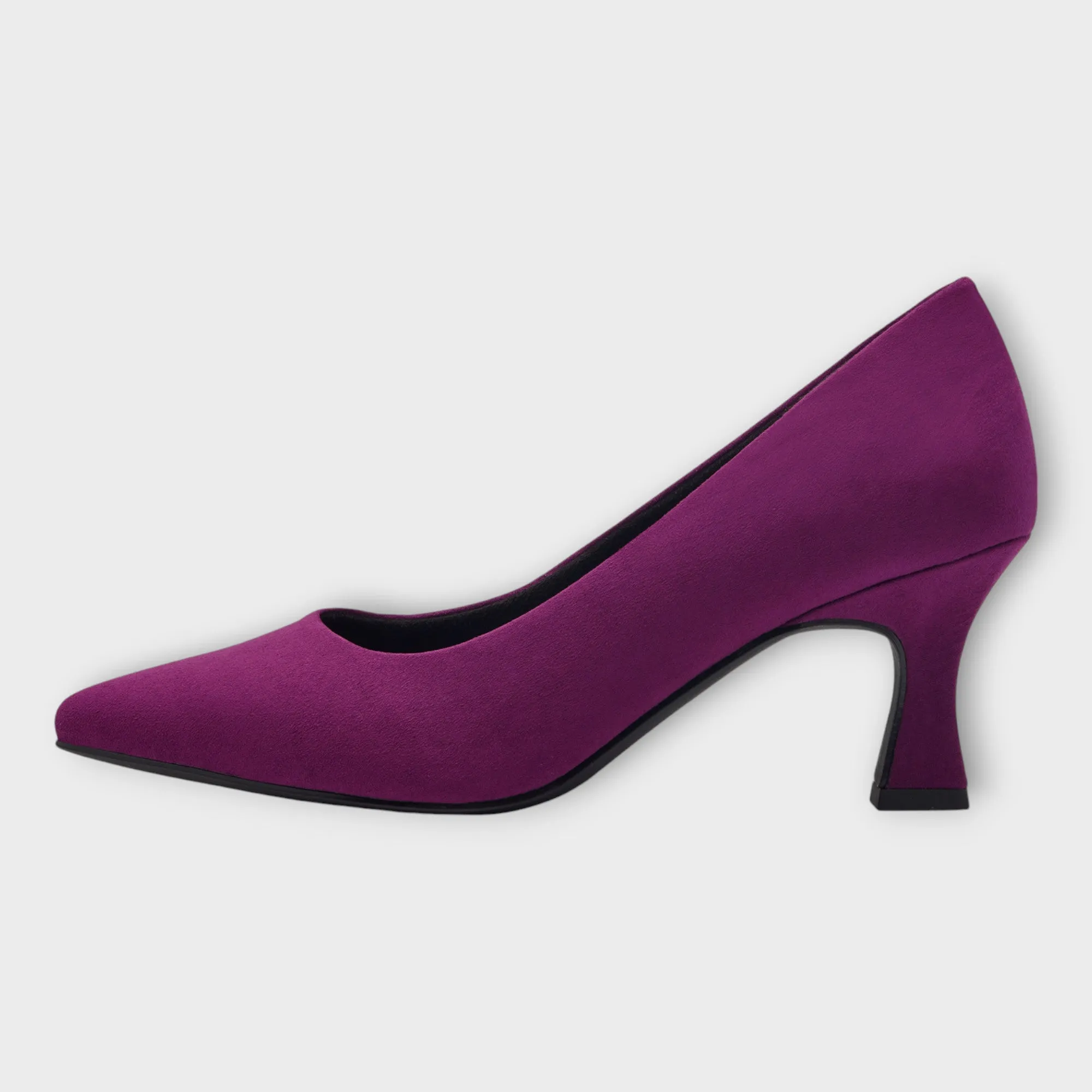 Marco Tozzi Purple Faux Suede Heels with Pointed Toe