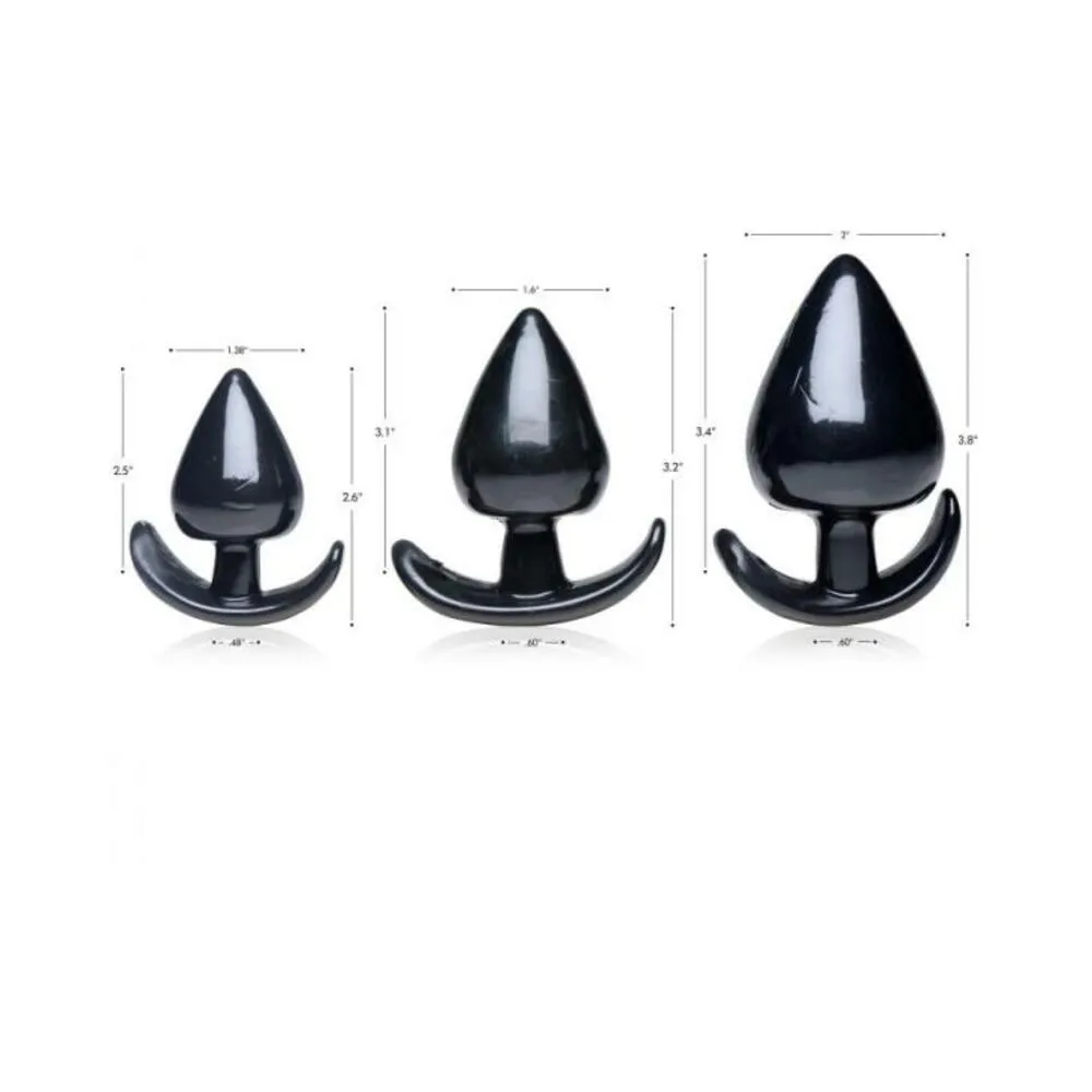 Master Series Triple Spades Anal Plug Set - 3 Pc