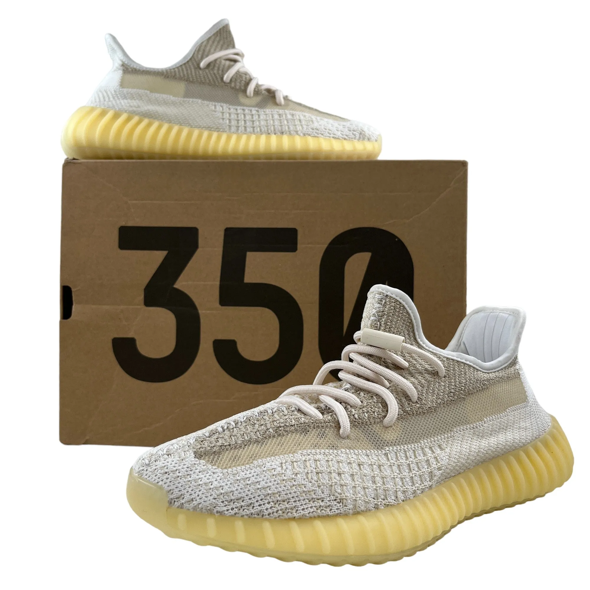 Men's Boost 350 V2 Bone Low Trainers Cream Size EU 42.5 / UK 8.5