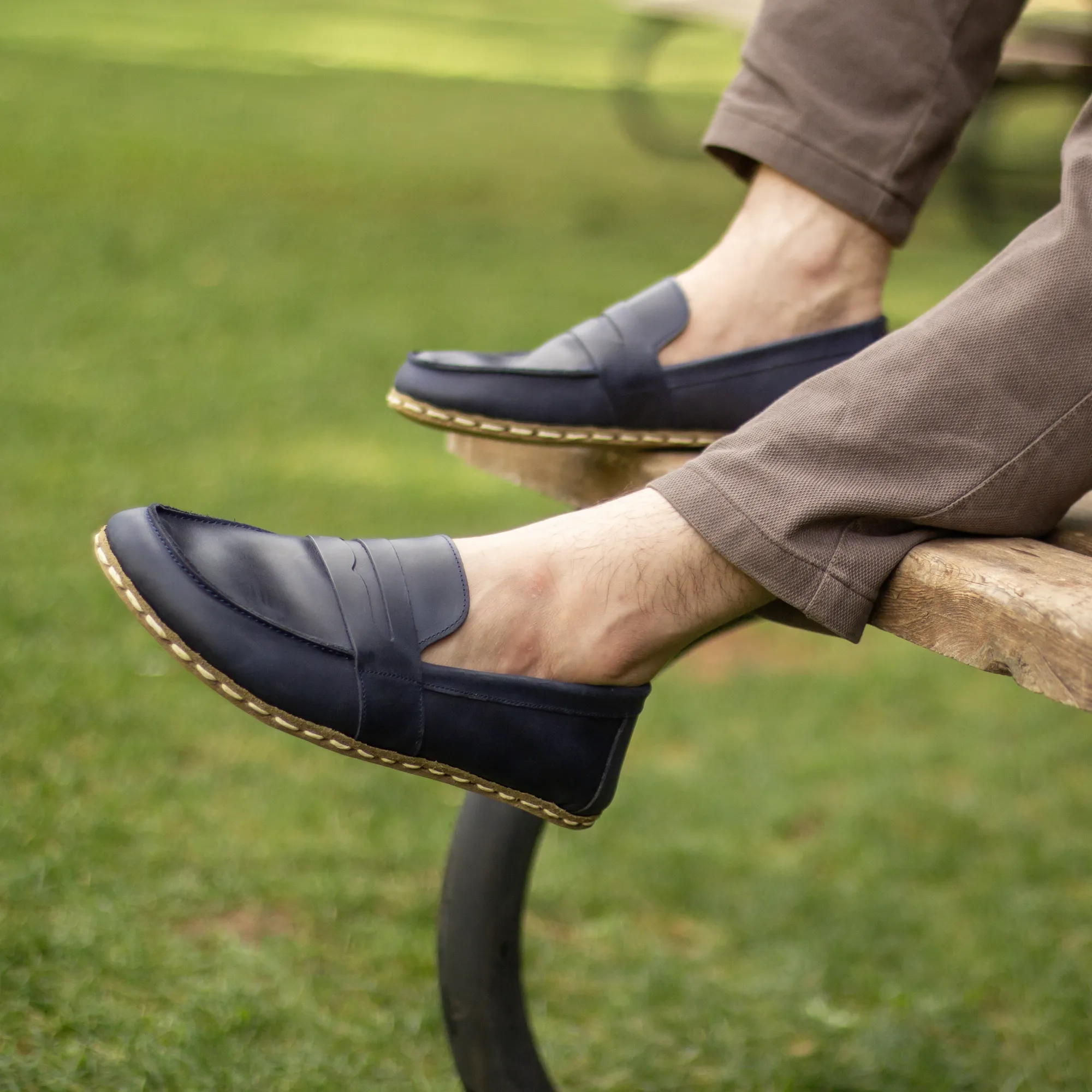 Men's Leather Earthing Barefoot Shoes Black