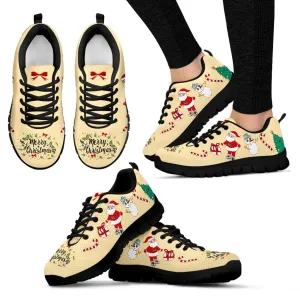 Merry Christmas Sneakers Womens| Christmas Themed Sports Shoes