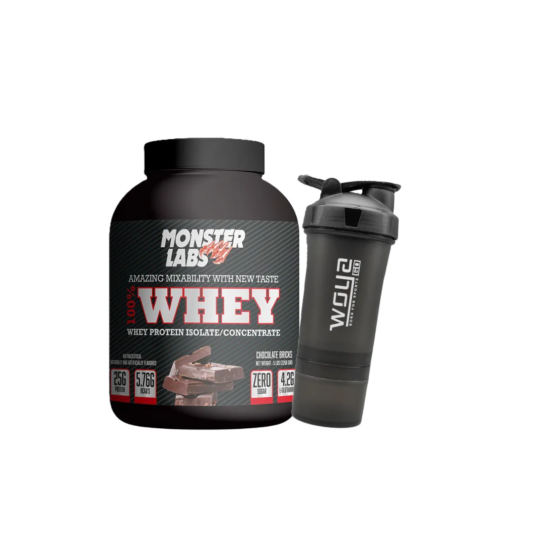 Monster Labs 100% Whey 5 lbs With 600 ml Shaker