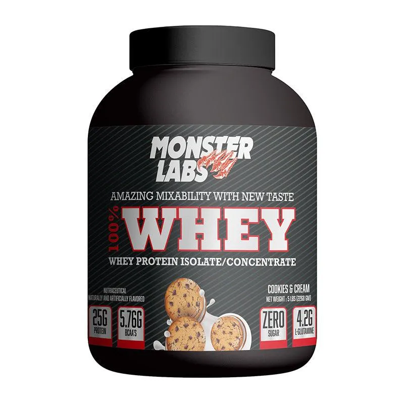 Monster Labs 100% Whey 5 lbs With 600 ml Shaker