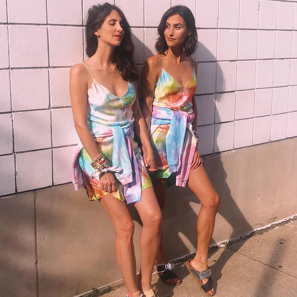 Multi Tie Dye Mini Slip Dress