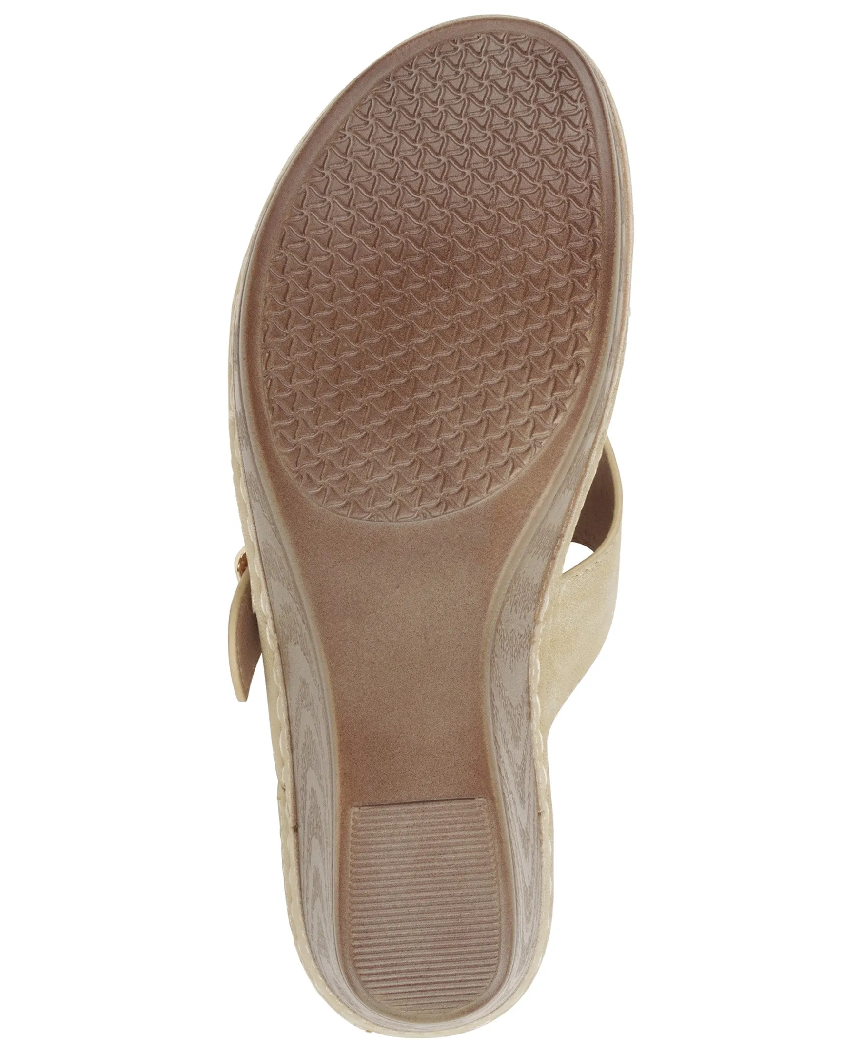 Narbone Gold Wedge Sandals