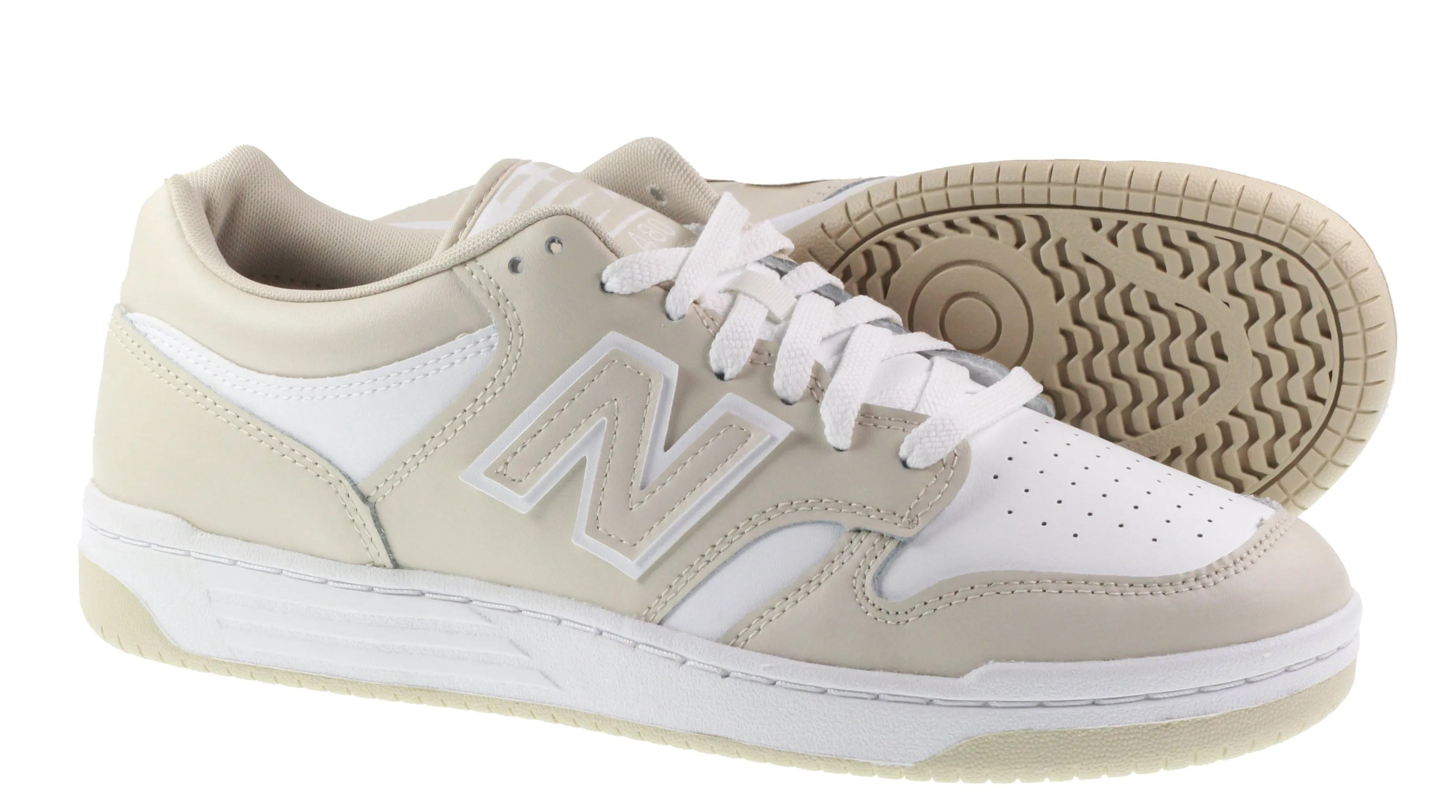 New Balance Trainers Mens 480 Low Leather Dark Mushroom