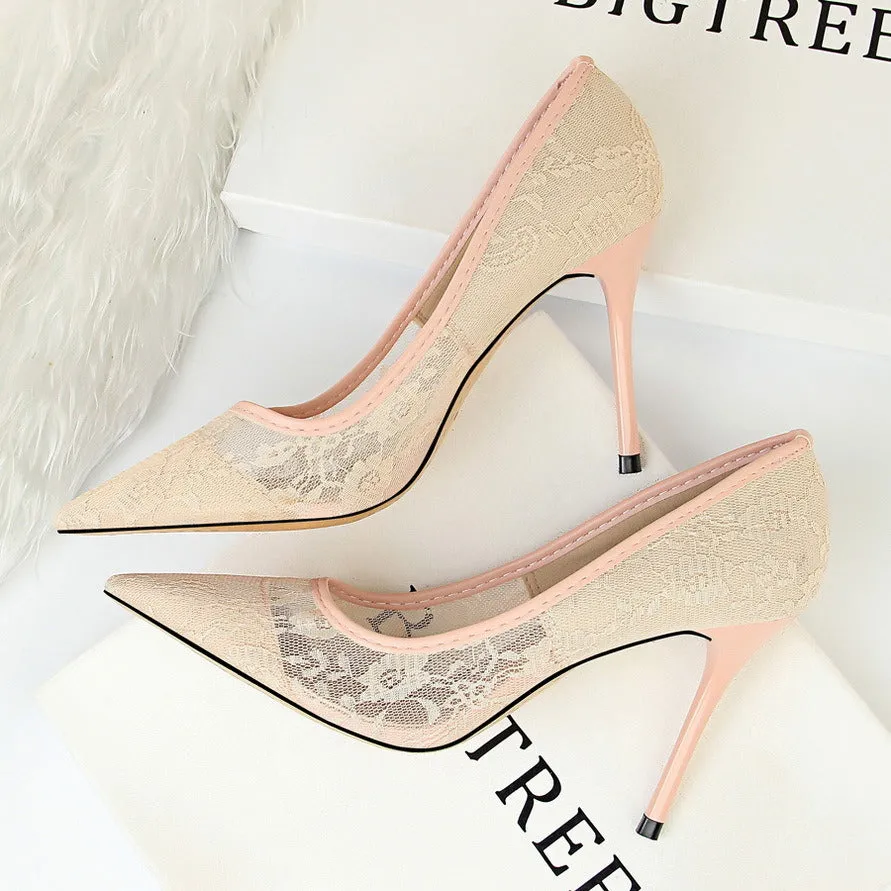 New Fine High Heel Women Casual Elegant Pointed Toe Dress Shoes