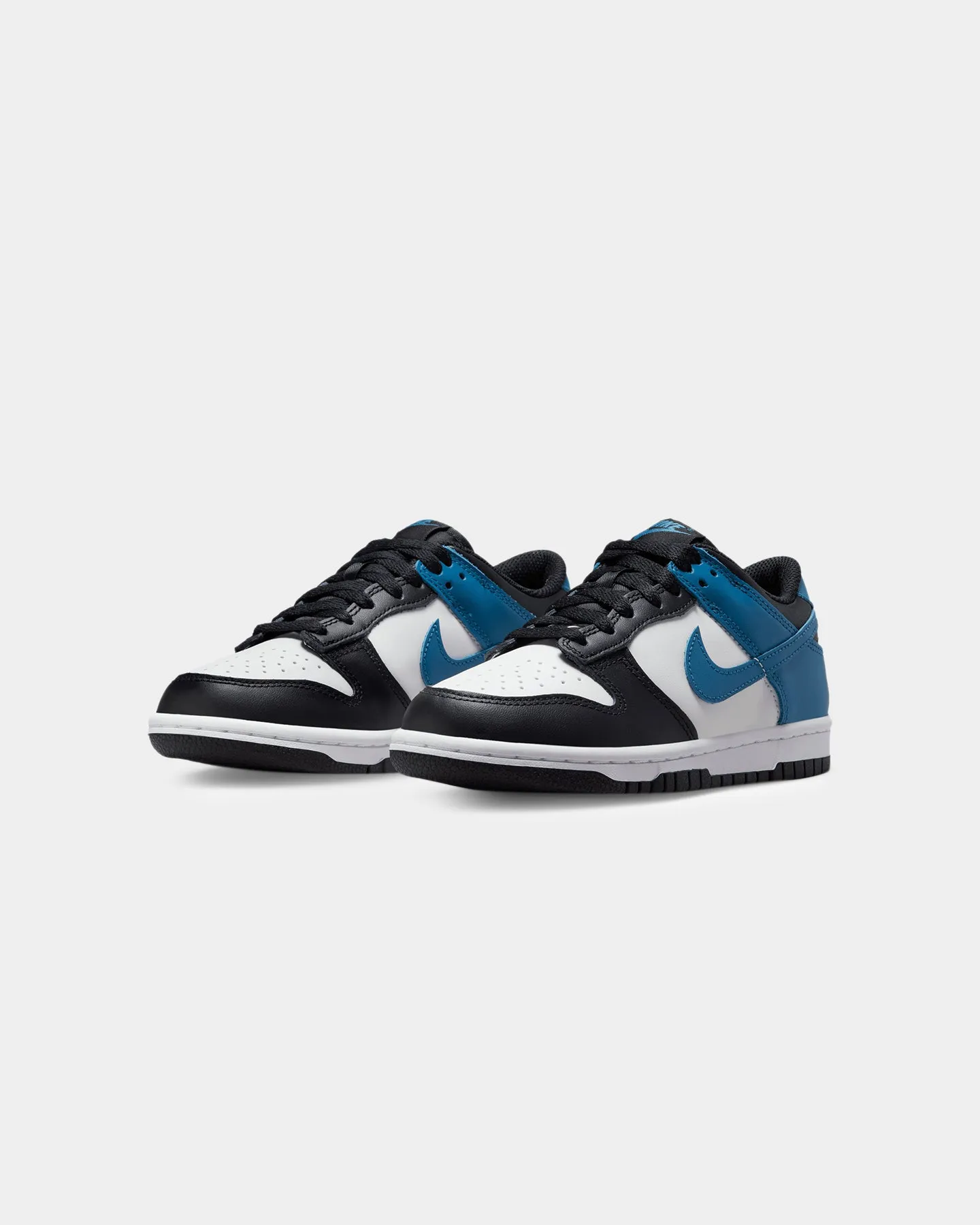 Nike Kids' Dunk Low (GS) "Black White Blue" Summit White/Indigo